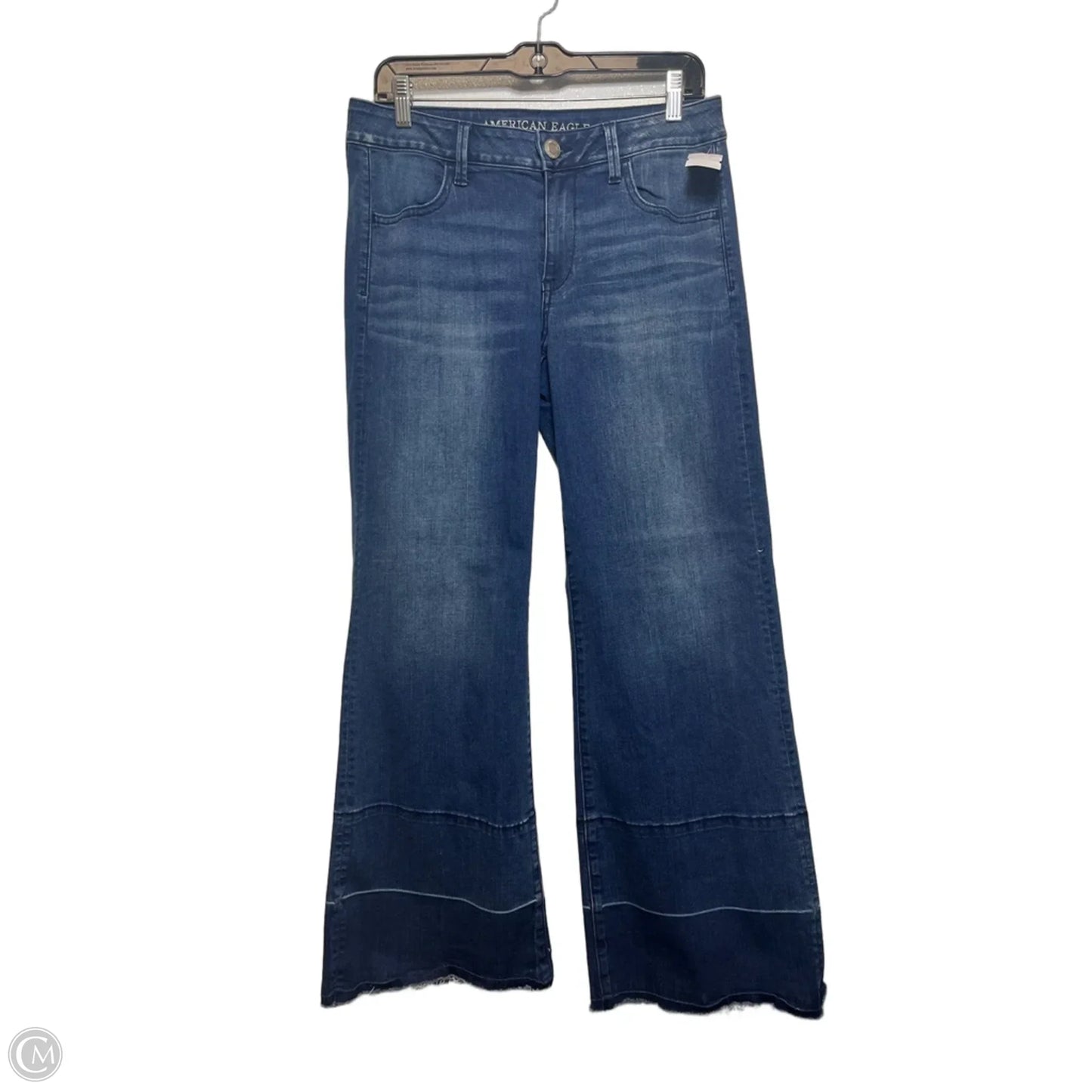 Jeans Wide Leg By American Eagle In Blue Denim, Size: 10