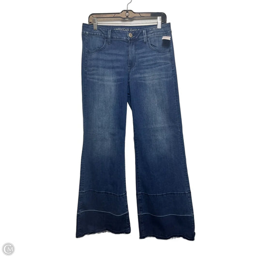 Jeans Wide Leg By American Eagle In Blue Denim, Size: 10