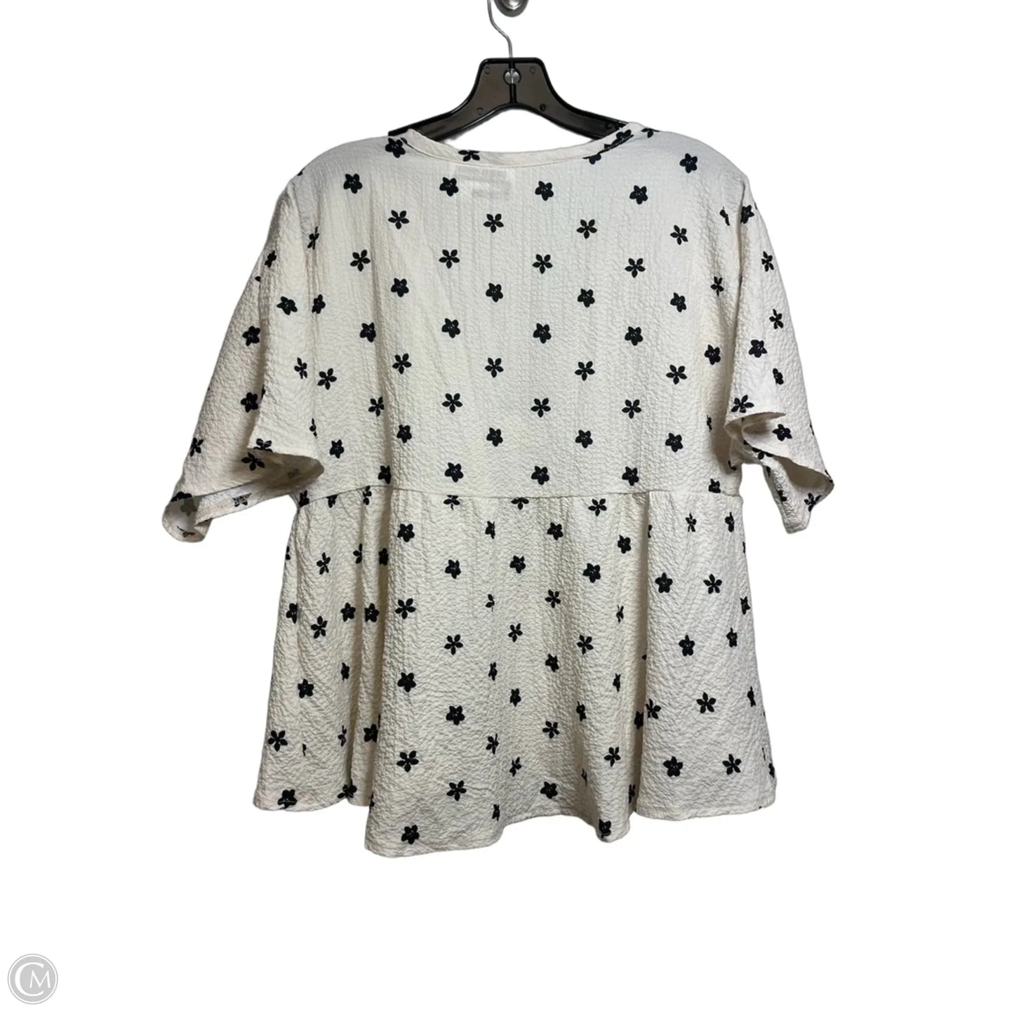 Top Short Sleeve By Shein In Tan, Size: L