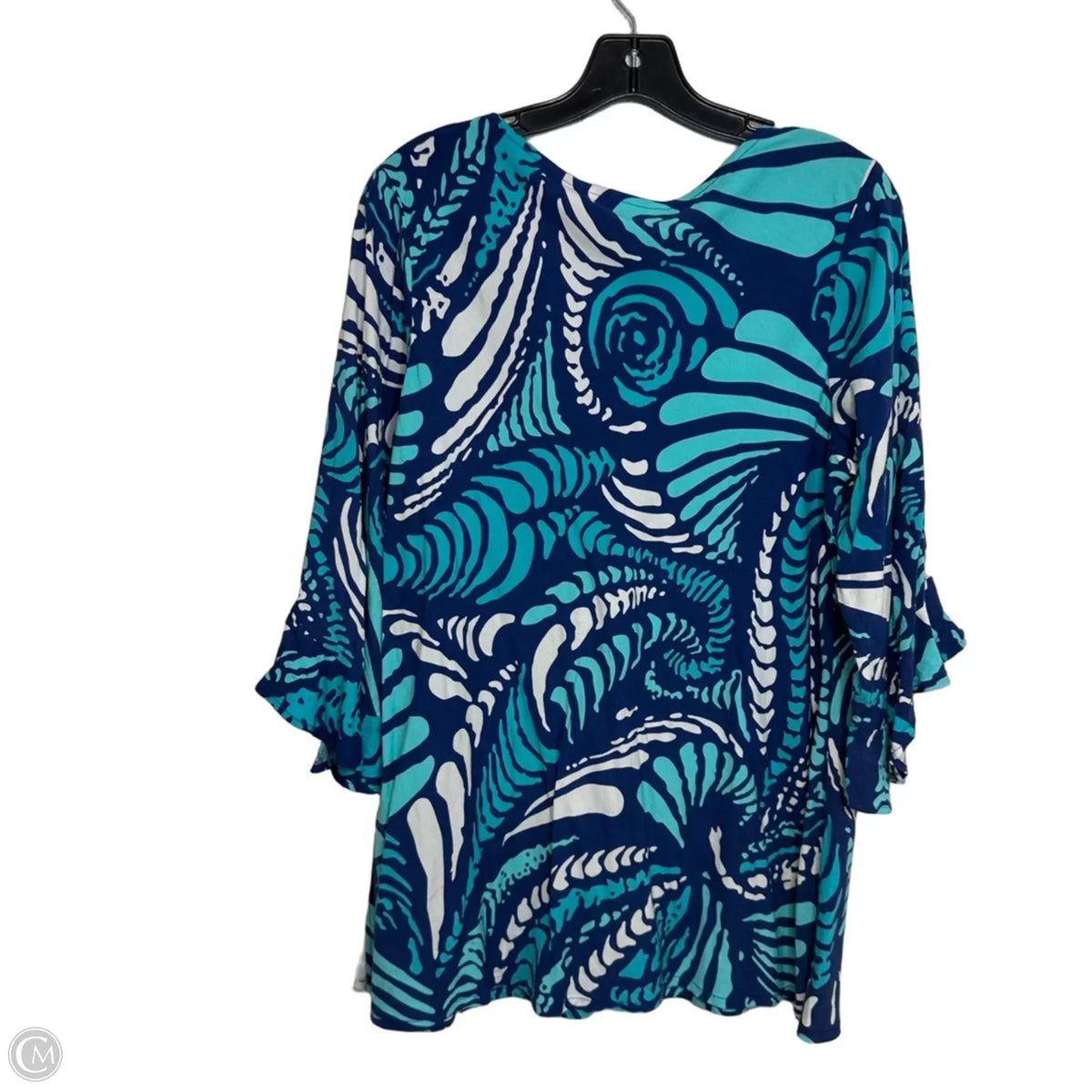 Top 3/4 Sleeve By Escapada Living In Blue & White, Size: L