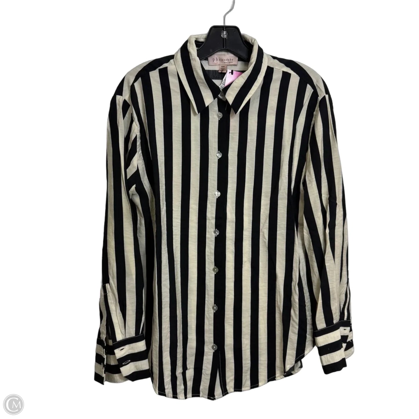 Top Long Sleeve By Philosophy In Striped Pattern, Size: M