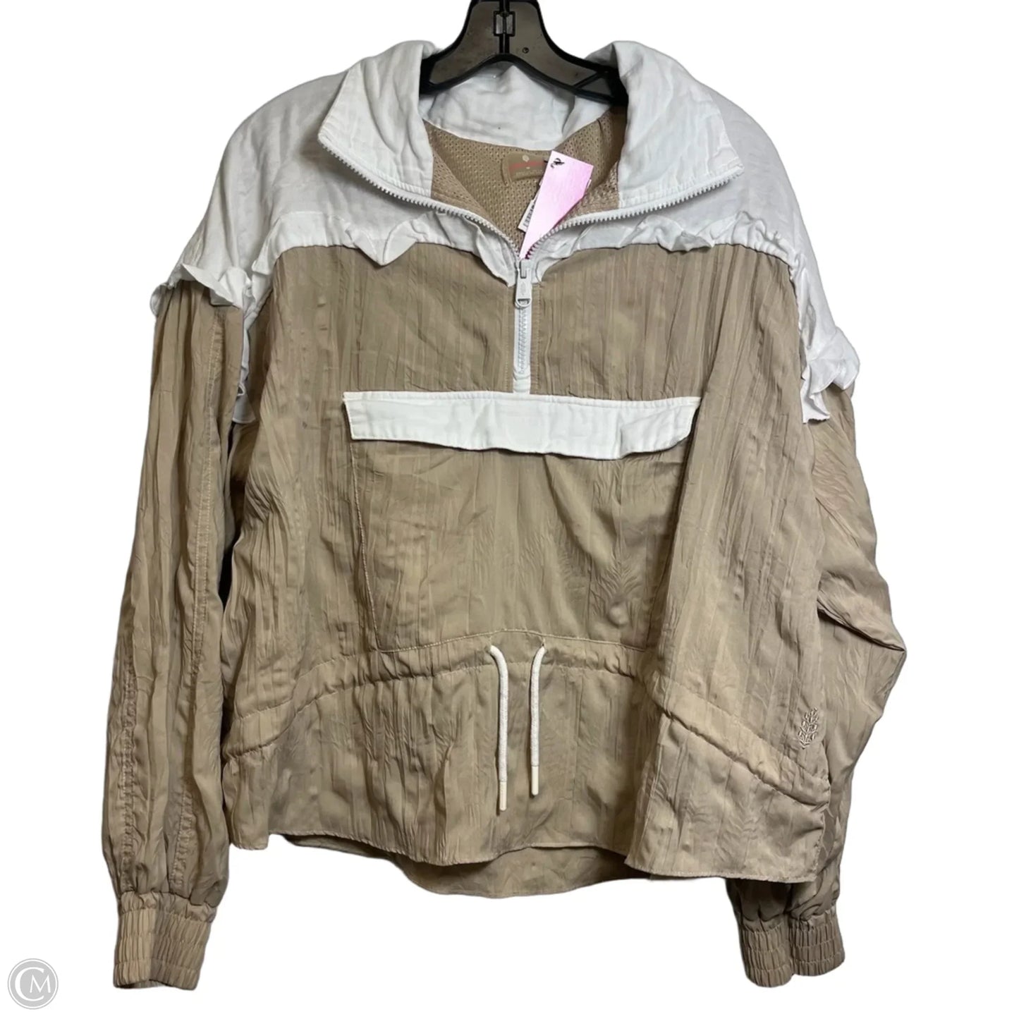 Windbreaker jacket By Free People In Tan & White, Size: M