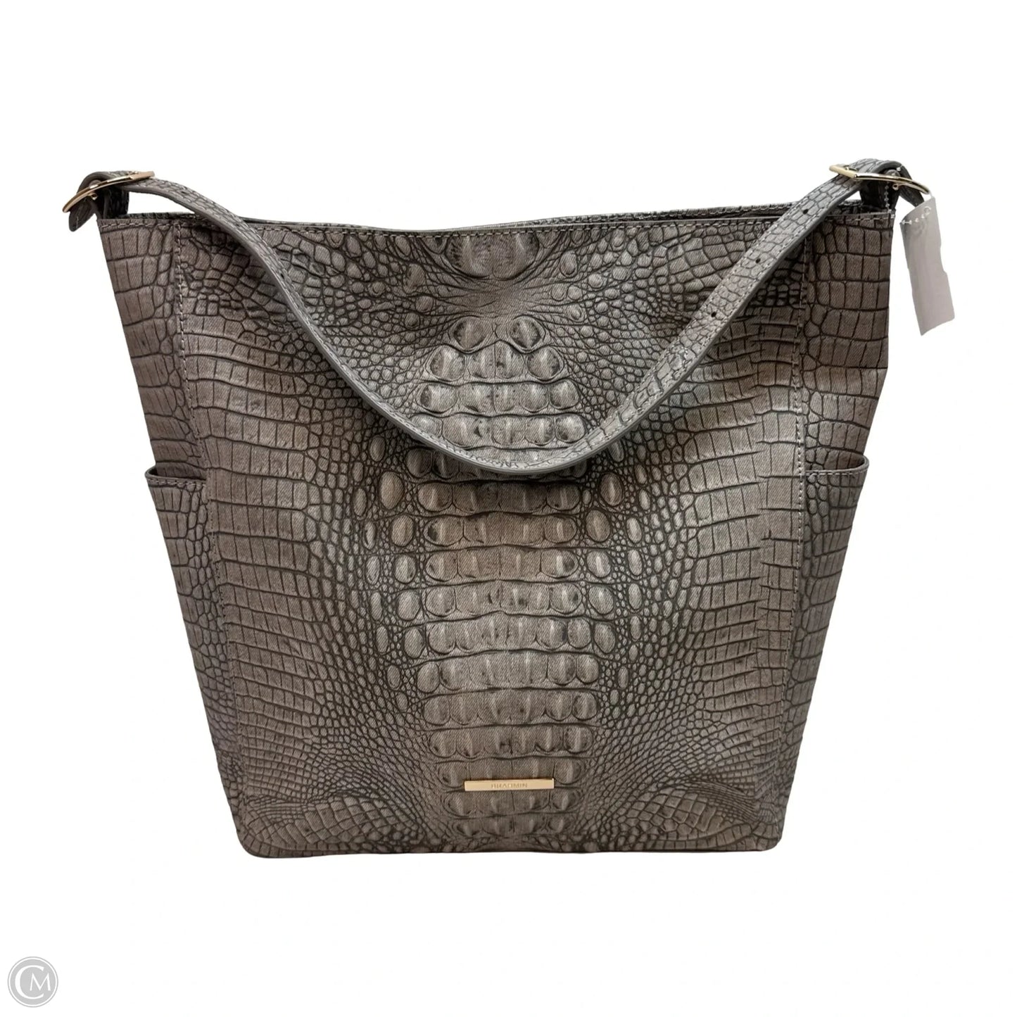 Parin-Fairest Grey Tetra Tote Designer By Brahmin, Size: Large