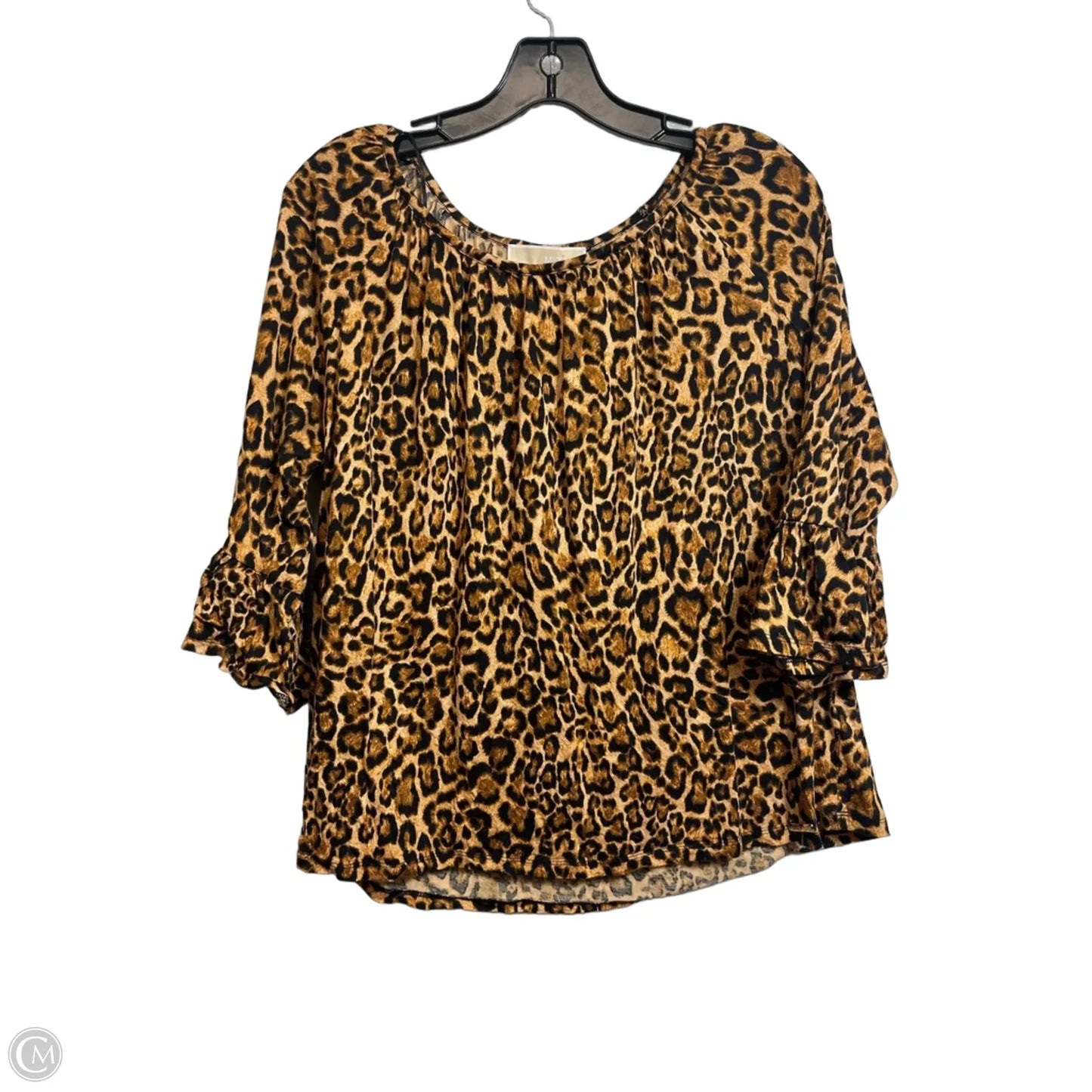 Top Long Sleeve By Michael By Michael Kors In Animal Print, Size: L