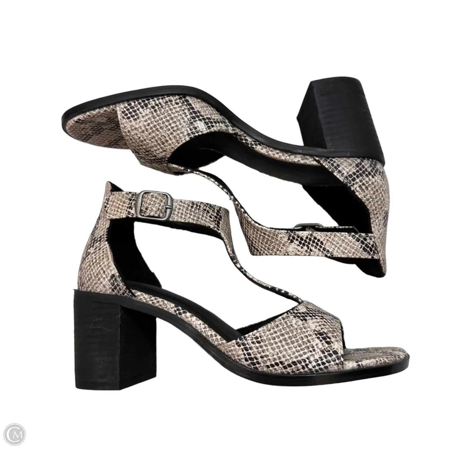 Sandals Heels Block By Lucky Brand In Snakeskin Print, Size: 7