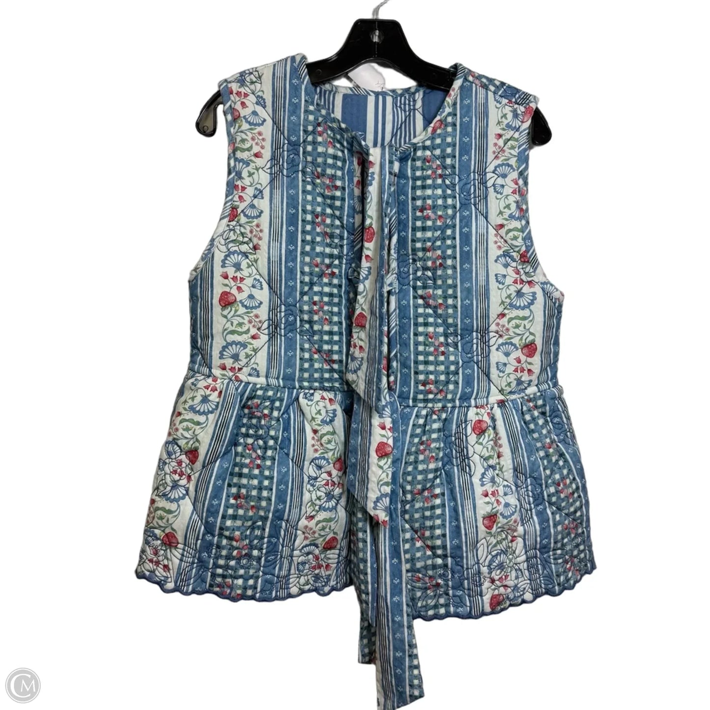 Vest Quilted By Clothes Mentor In Blue, Size: M