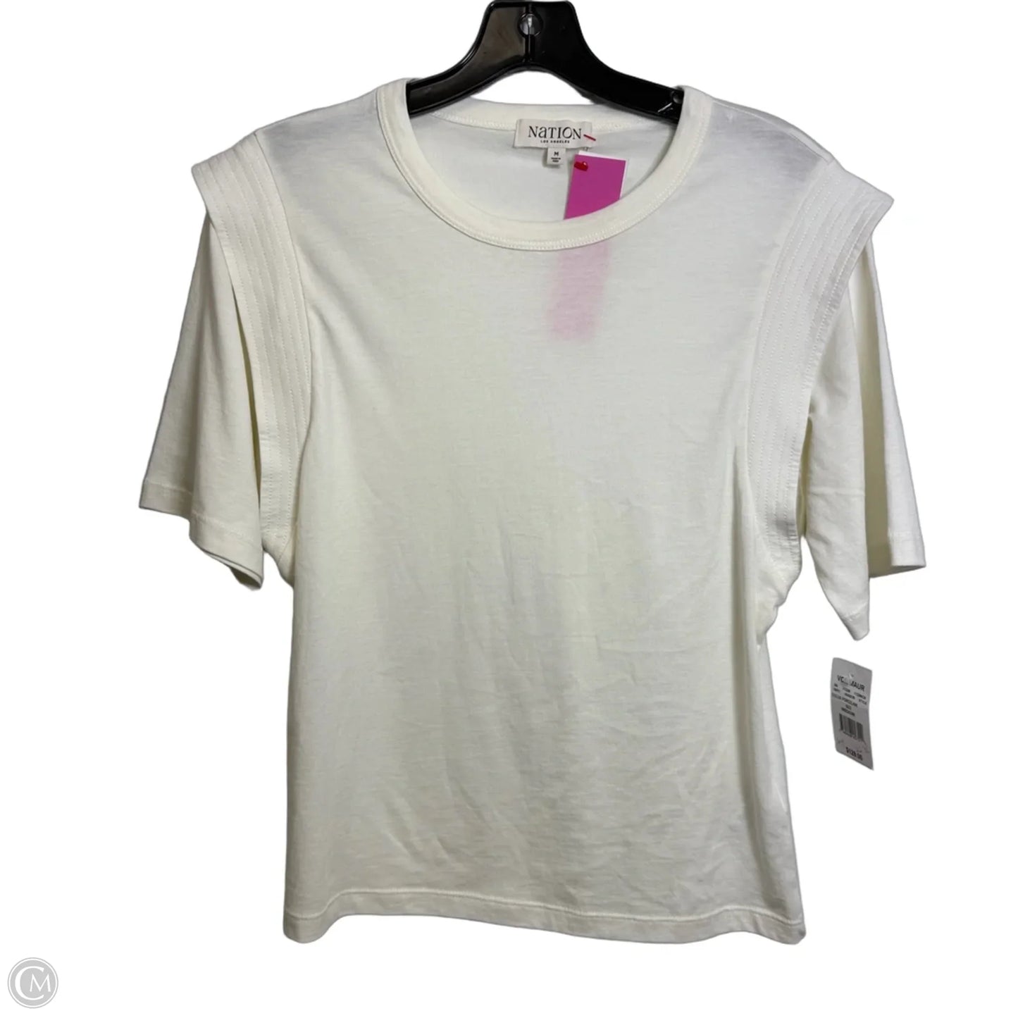 Top Short Sleeve By Nation In Ivory, Size: M