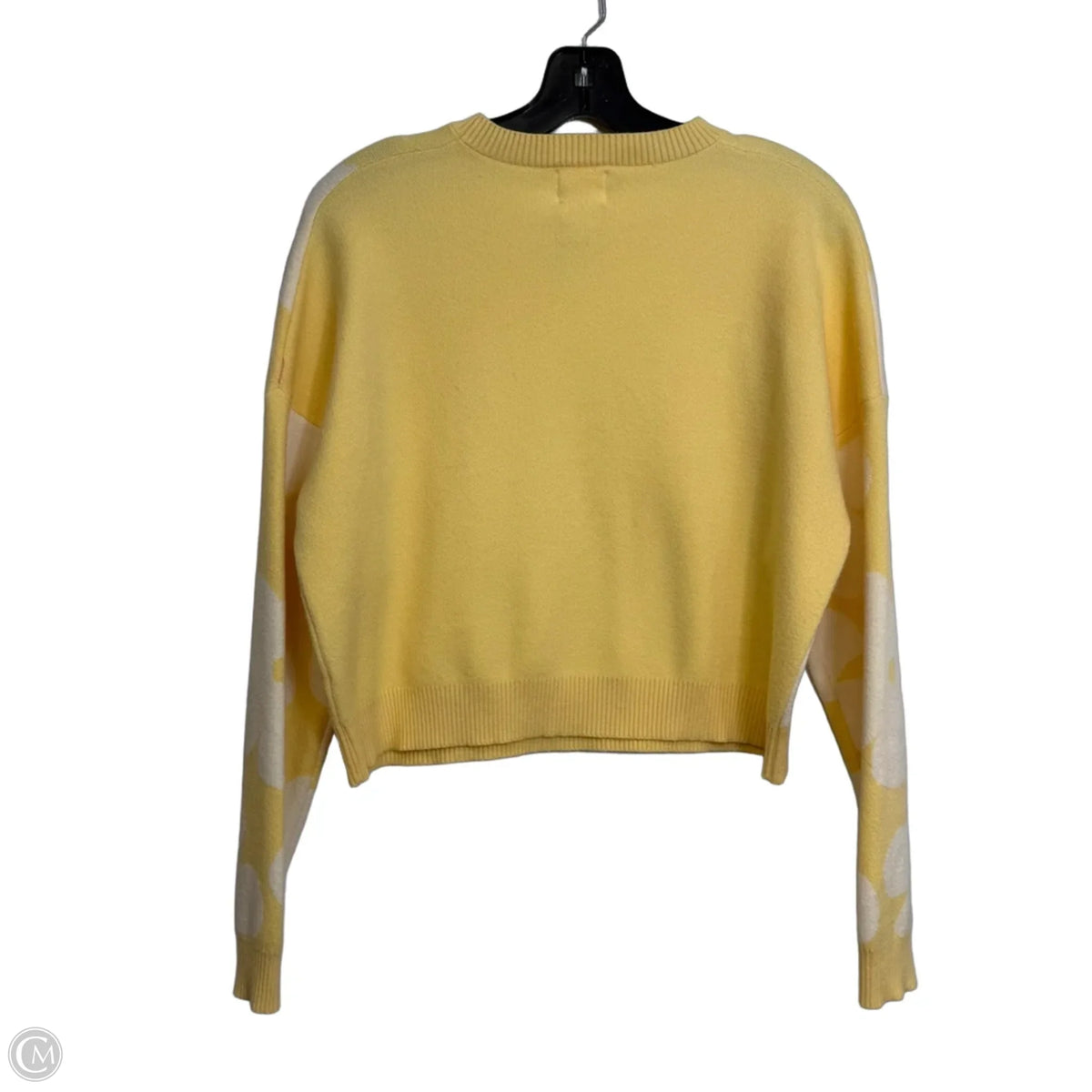 Sweater By Luna Ivy In White & Yellow, Size: M