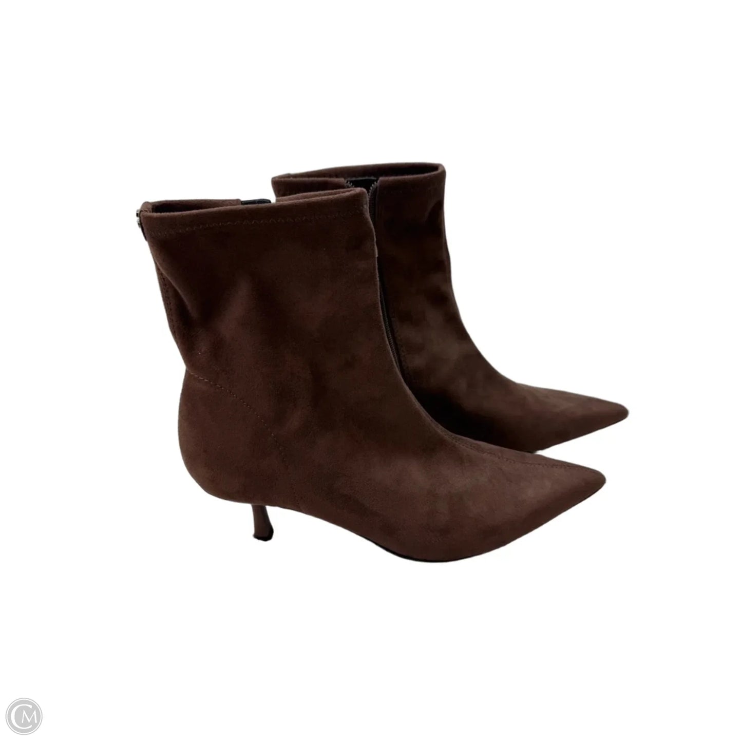 Boots Ankle Heels By Guess In Brown, Size: 8.5