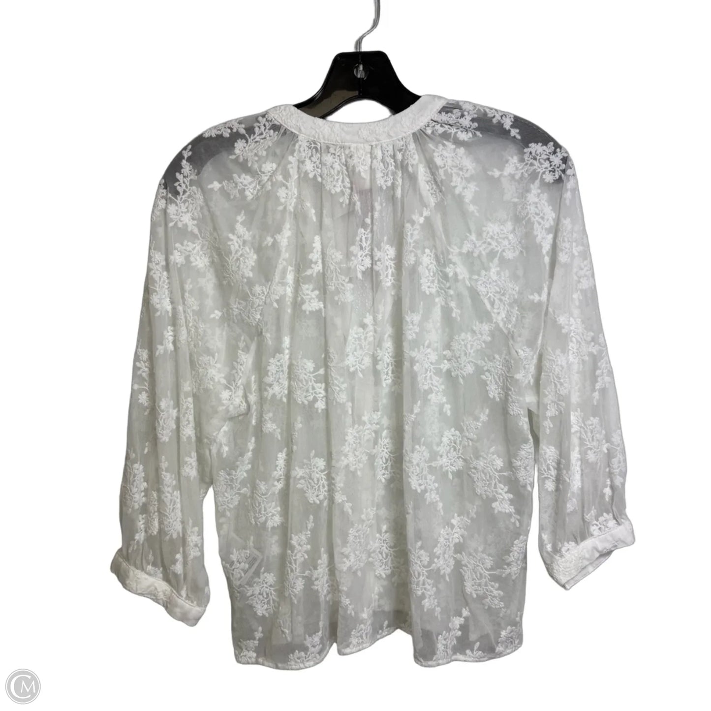 Top Long Sleeve By H&m In Ivory, Size: M