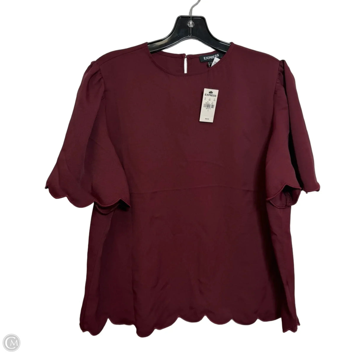 Top Short Sleeve By Express In Maroon, Size: L