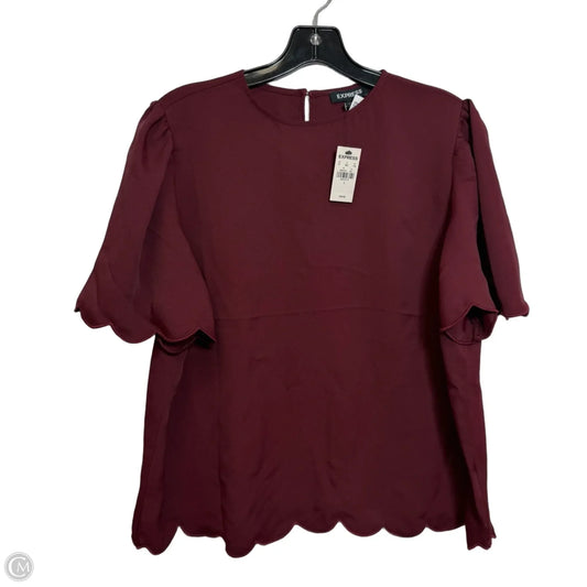 Top Short Sleeve By Express In Maroon, Size: L