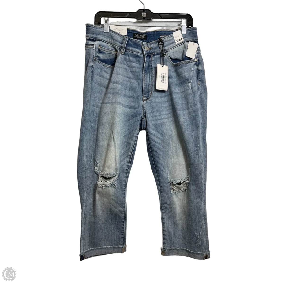 Jeans Cropped By Judy Blue In Blue Denim, Size: 14