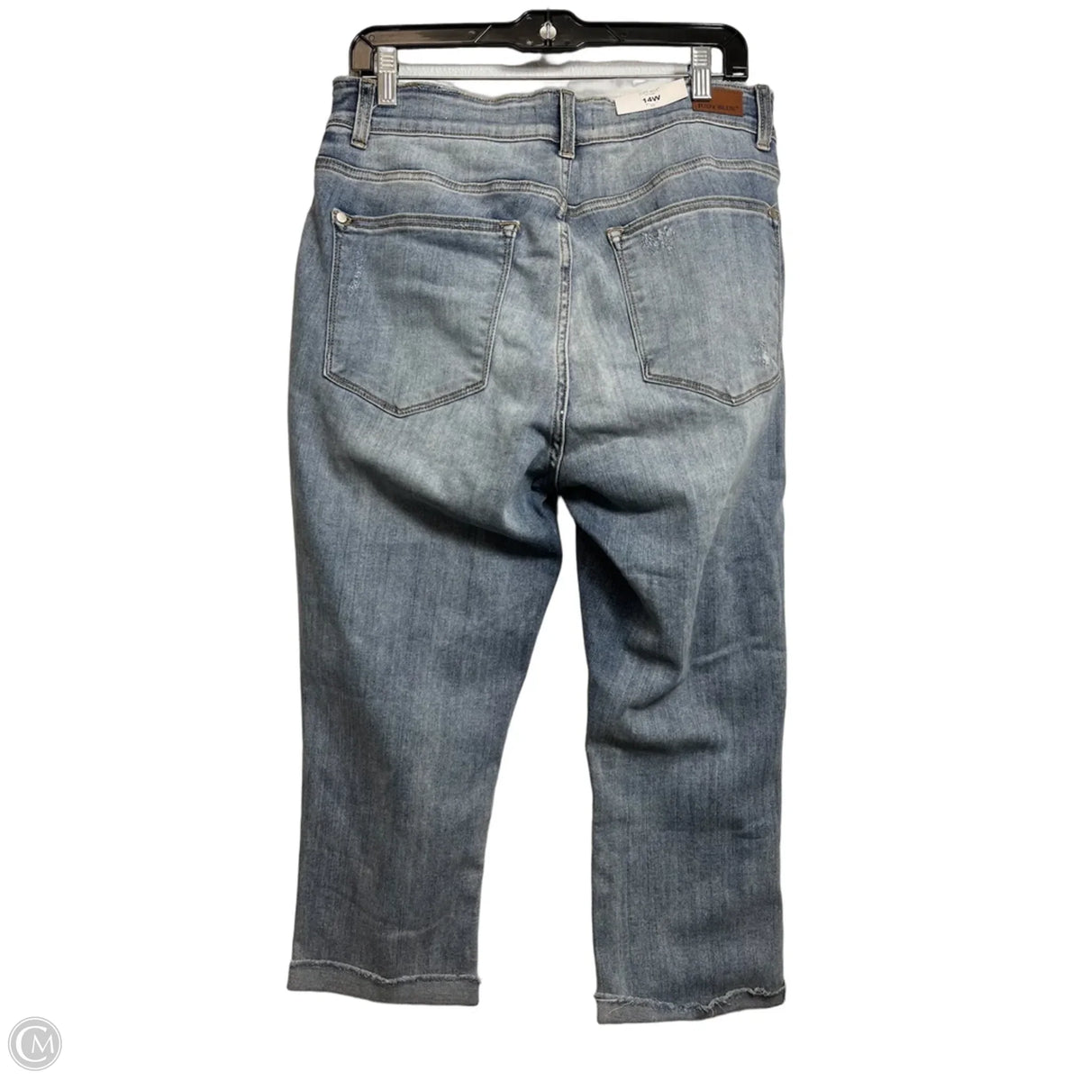 Jeans Cropped By Judy Blue In Blue Denim, Size: 14