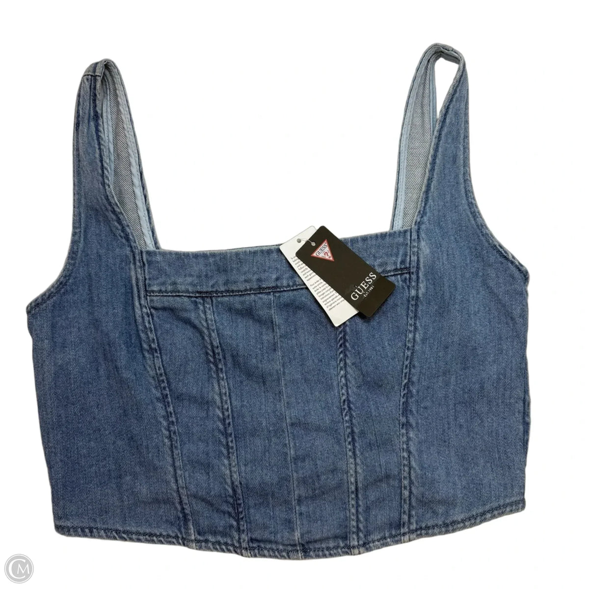 Top Sleeveless By Guess In Blue Denim size large