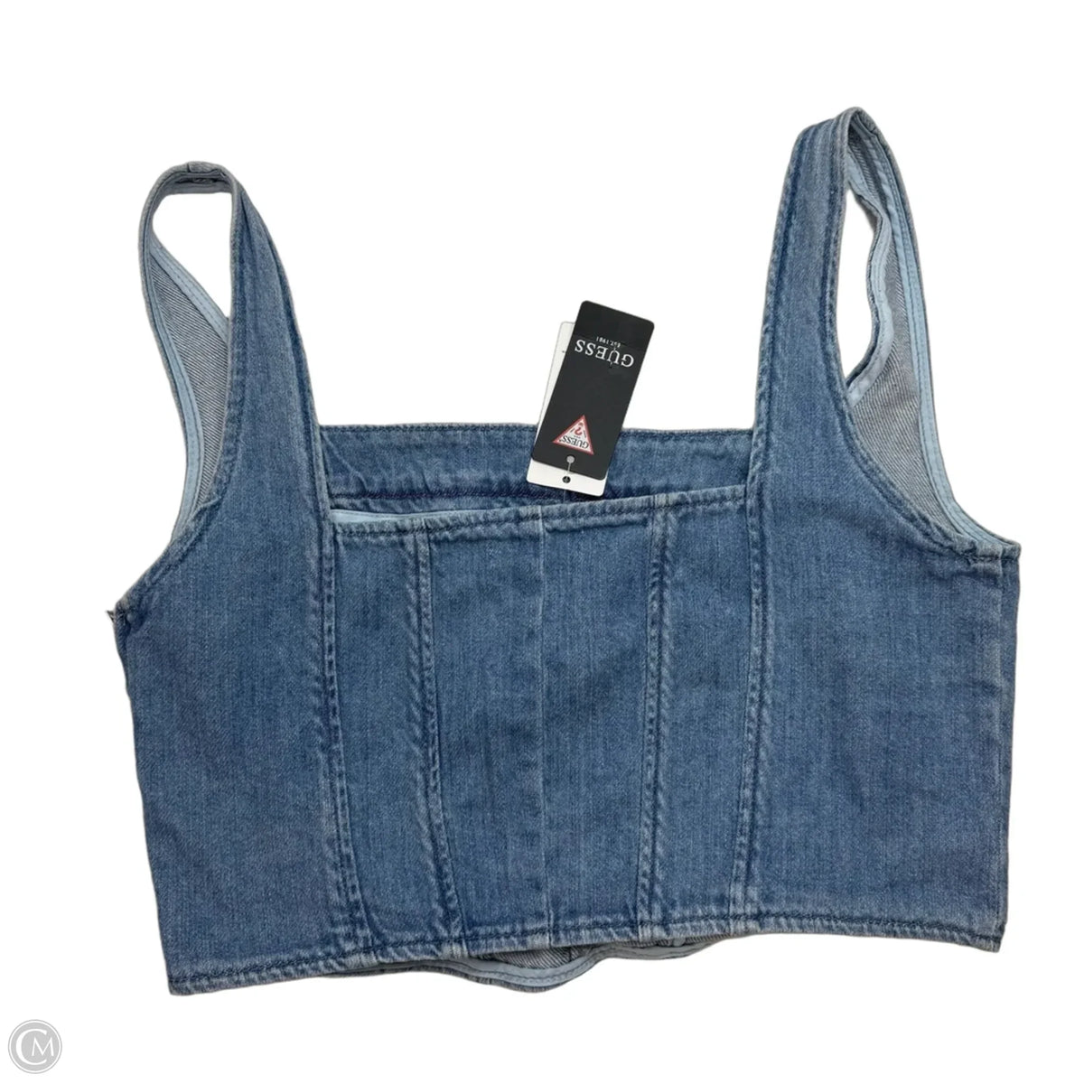 Top Sleeveless By Guess In Blue Denim size large