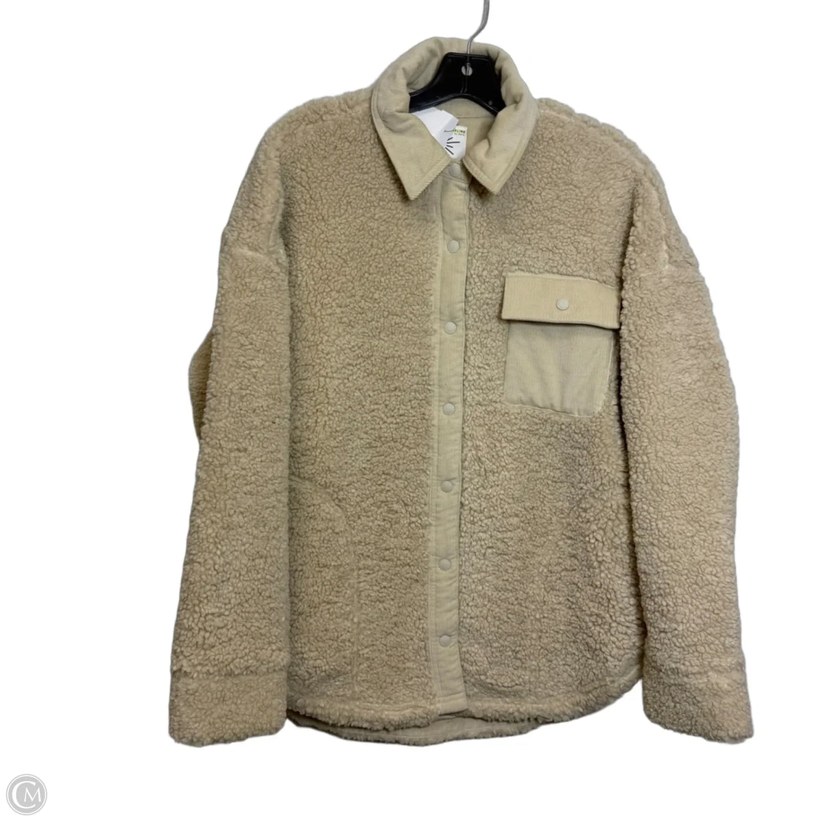 Jacket Shirt By Offline In Cream, Size: M