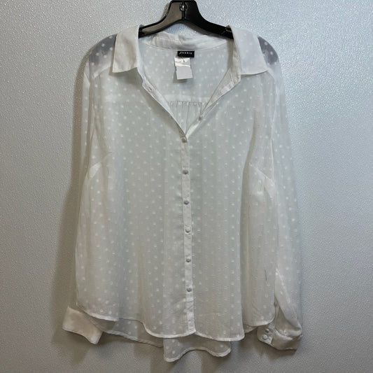 Top Long Sleeve By Torrid In White, Size: 2x