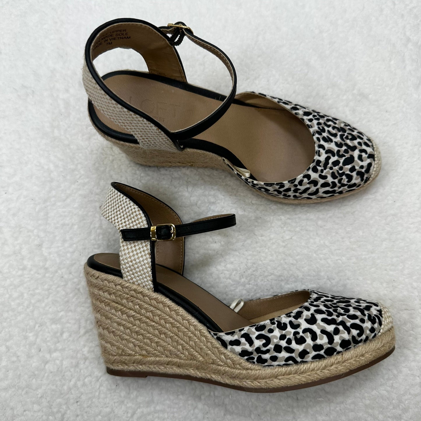 Animal Print Sandals Heels Wedge Loft O, Size 7