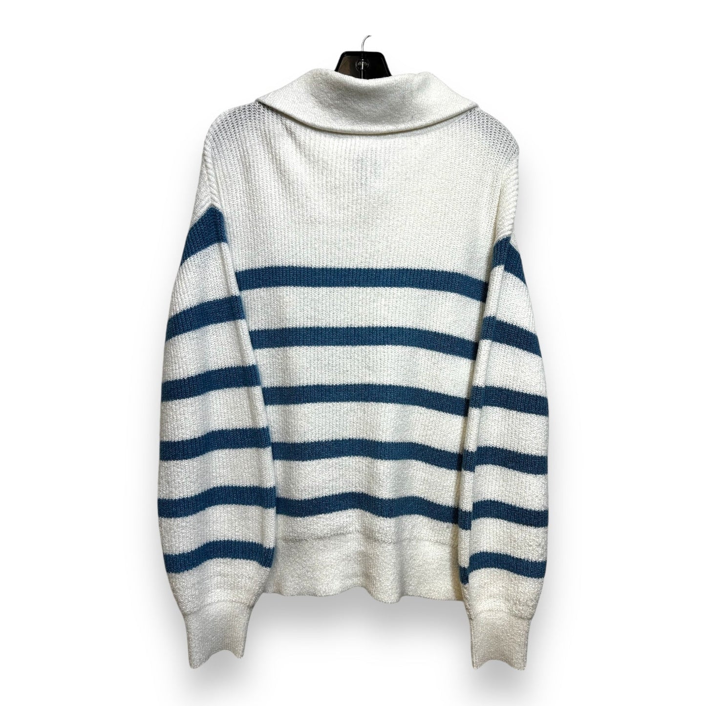 Sweater By Loft O In White Blue, Size: L