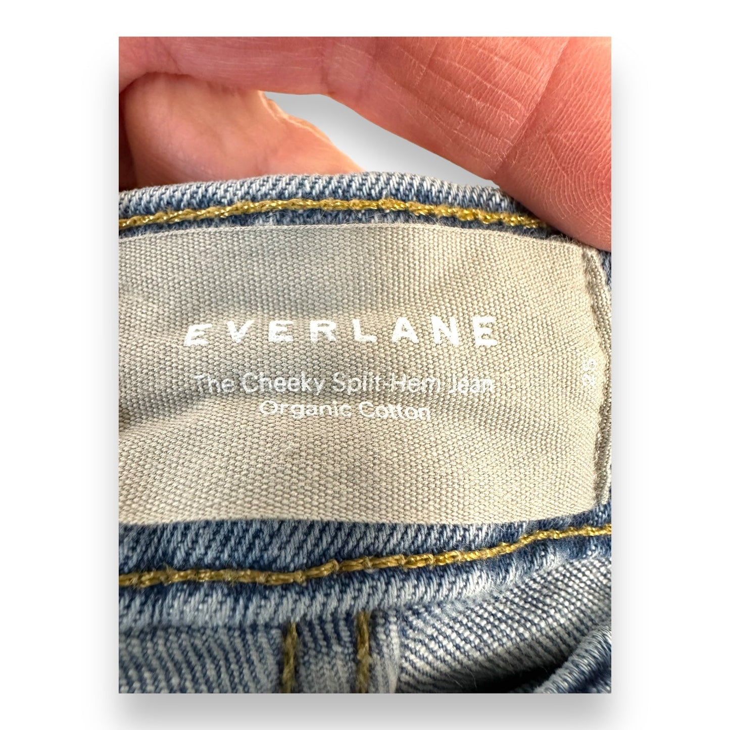 Cheeky split hem Jean organic cotton Jeans Straight By Everlane In Denim, Size: 4