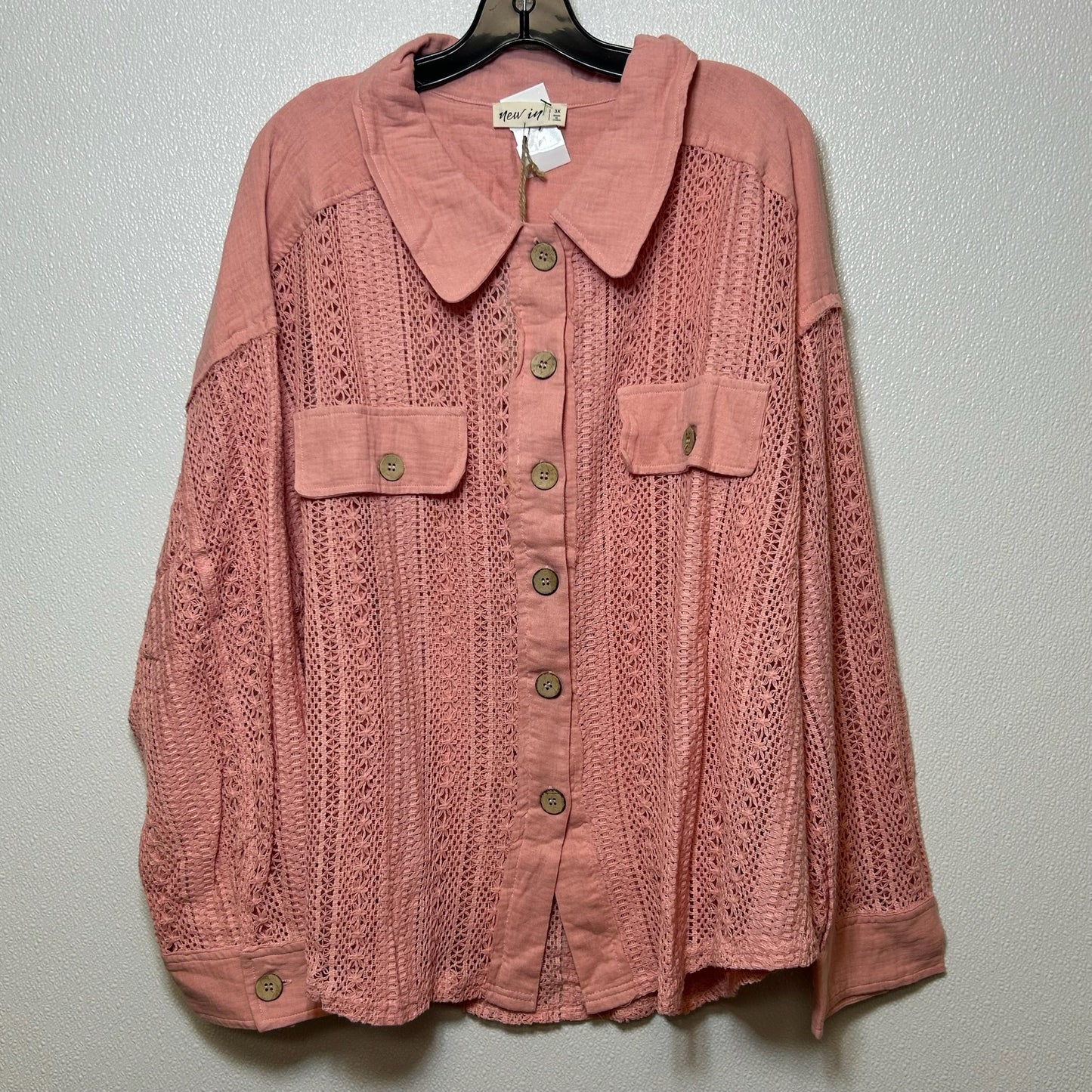 Top Long Sleeve By Clothes Mentor In Blush, Size: 3x