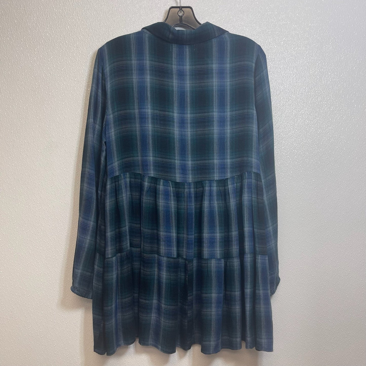 Top Long Sleeve By Lucky Brand O In Blue Plaid, Size: S