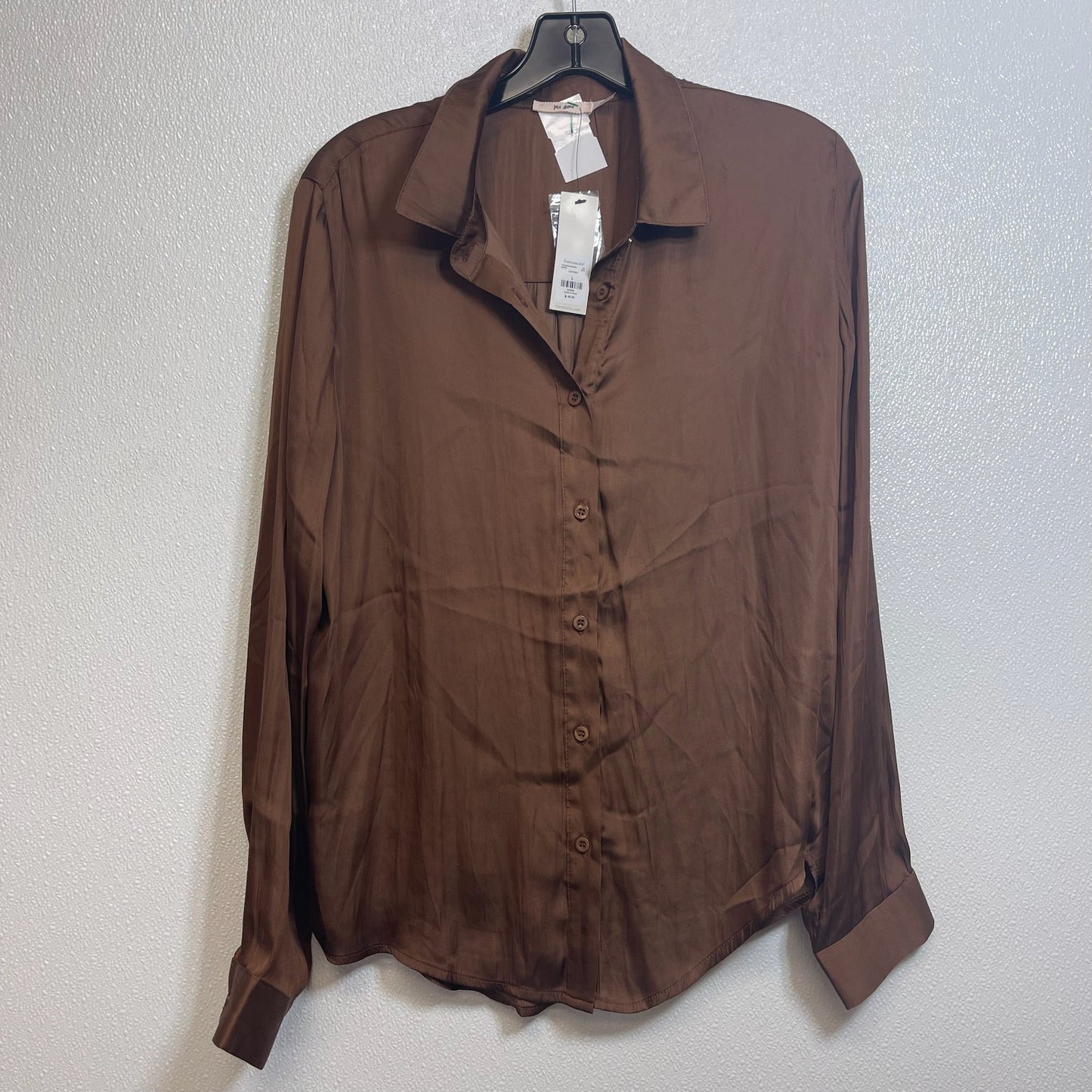 Top Long Sleeve By Francesca's In Brown, Size: L