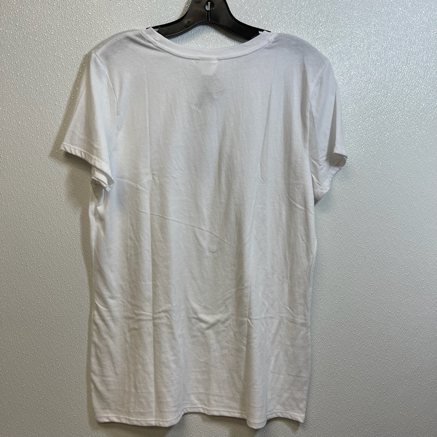 Top Short Sleeve By Pink In White, Size: L