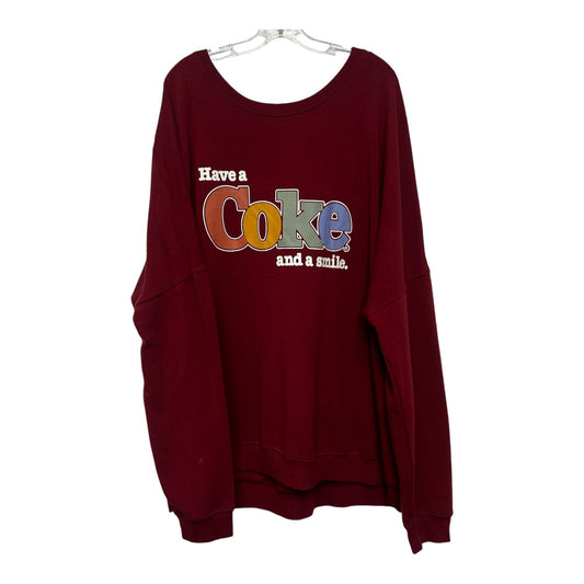 Sweatshirt Crewneck By Clothes Mentor In Maroon, Size: 3x