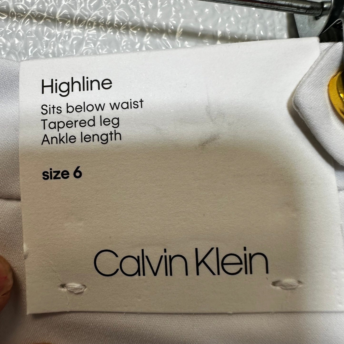 White Pants Ankle Calvin Klein, Size 6