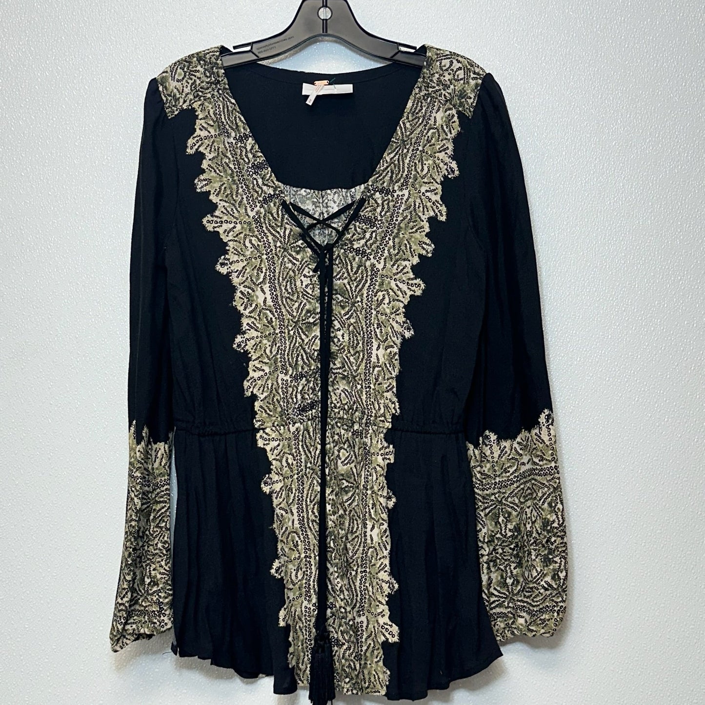 Black Top Long Sleeve Free People, Size M