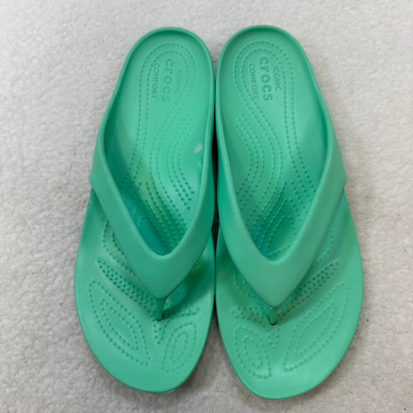 Mint Sandals Flip Flops Crocs, Size 10