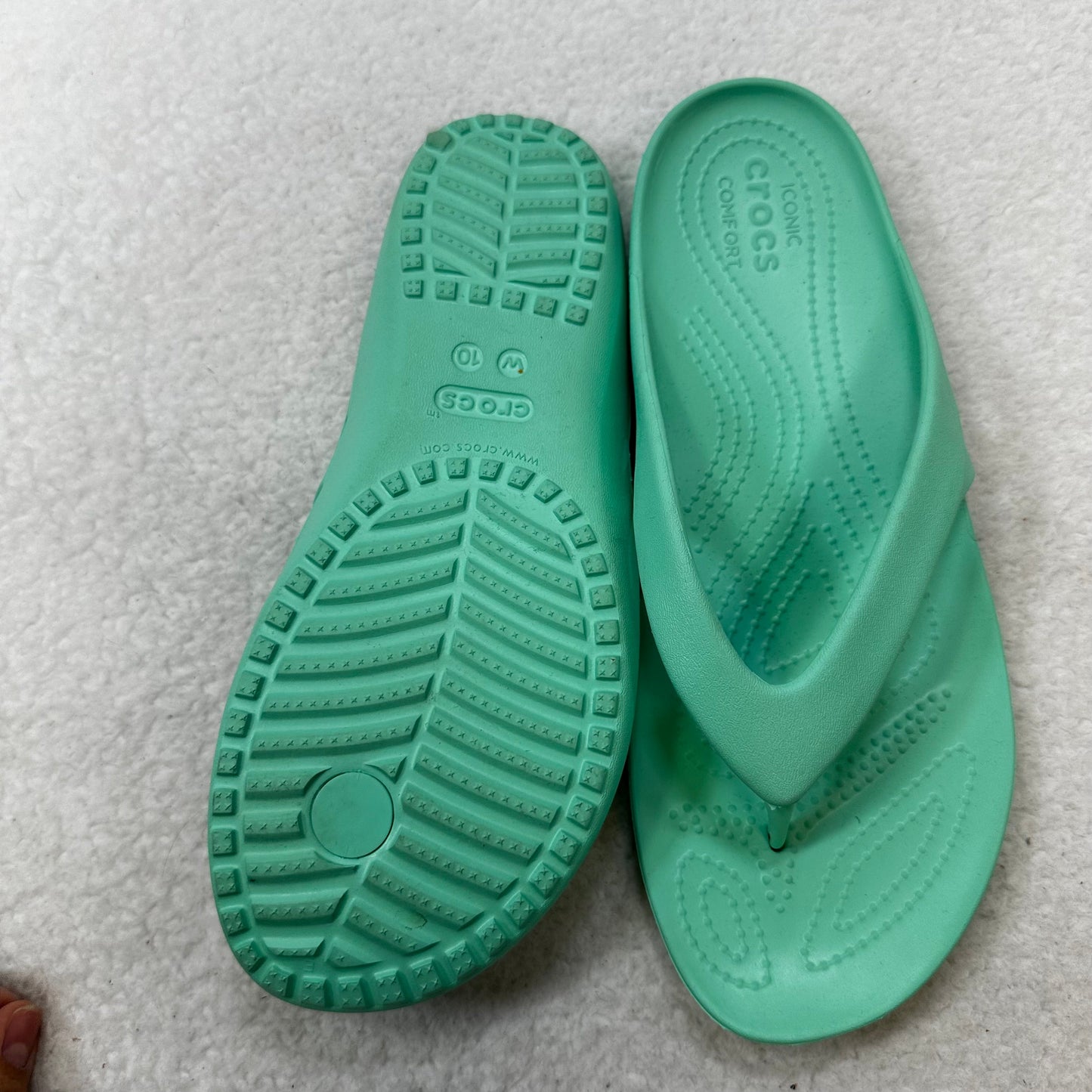 Mint Sandals Flip Flops Crocs, Size 10