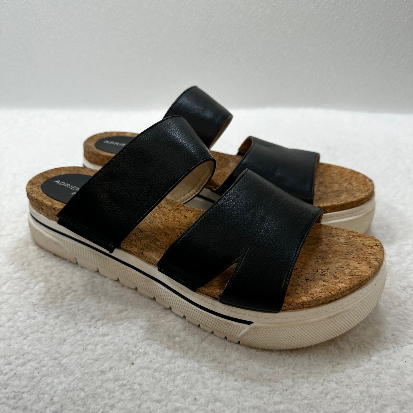 Black Sandals Flats Adrienne Vittadini, Size 10