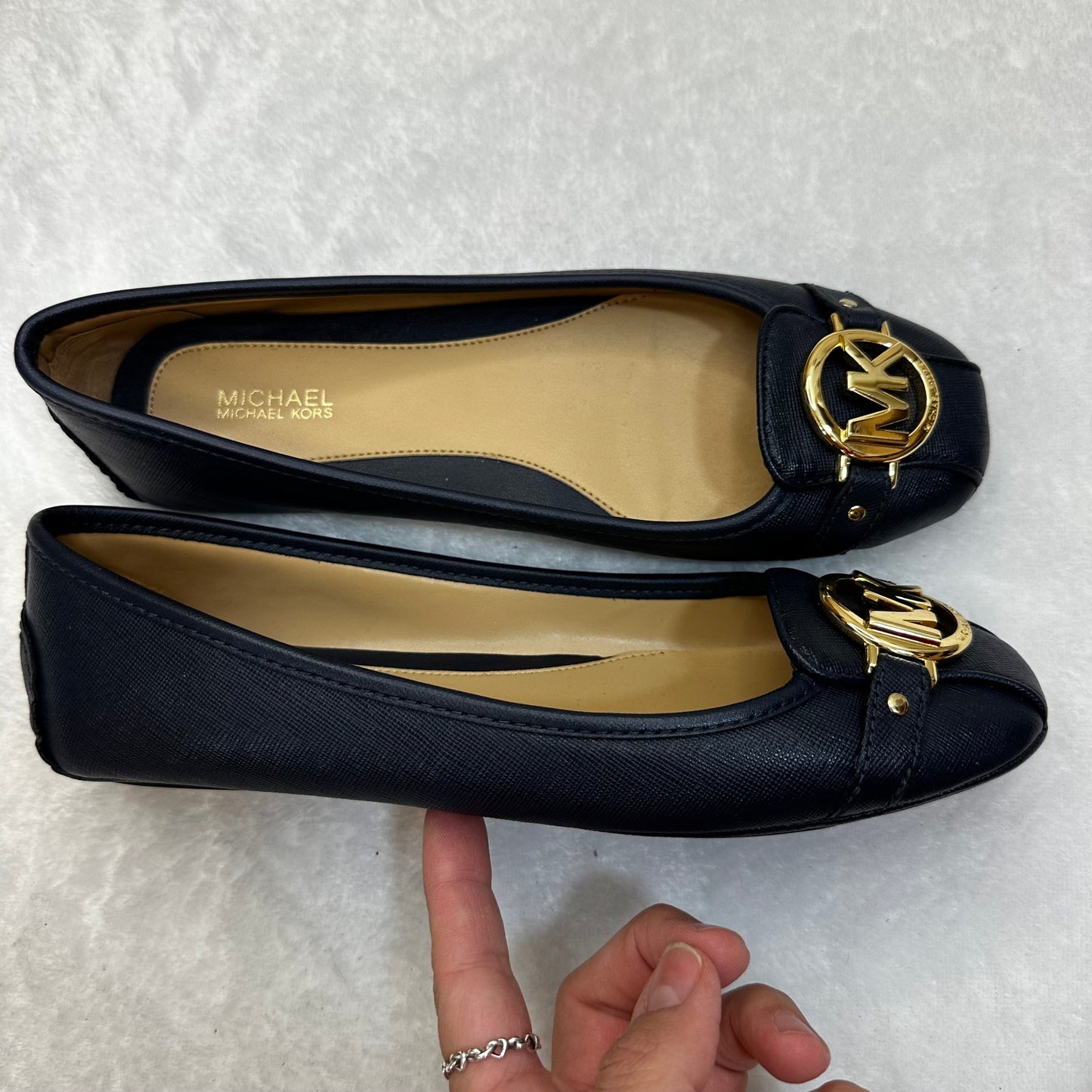 Navy Shoes Flats Ballet Michael By Michael Kors, Size 7.5