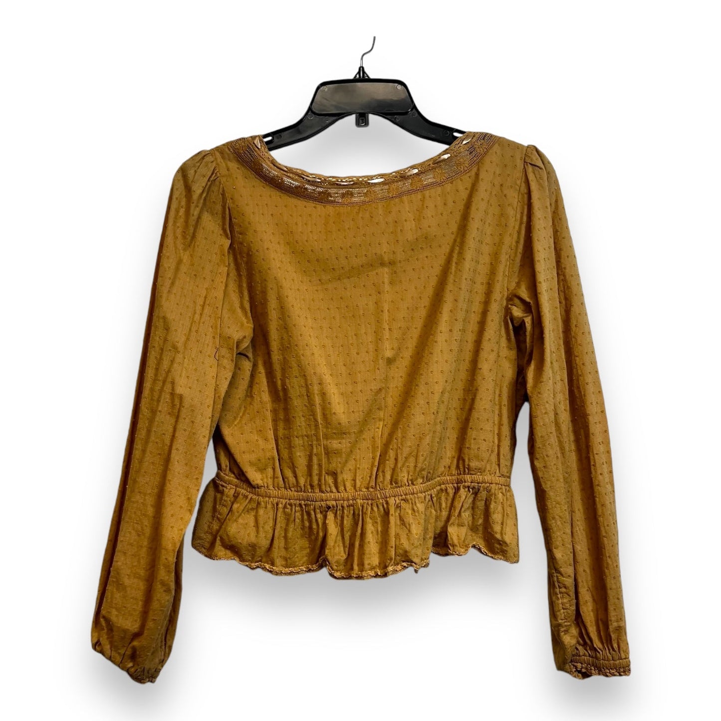 Top Long Sleeve By American Eagle In Brown, Size: M