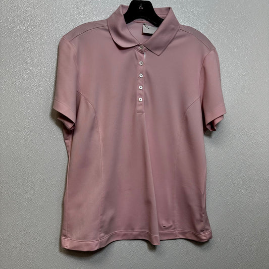 Pink Athletic Top Short Sleeve Nike Apparel, Size L