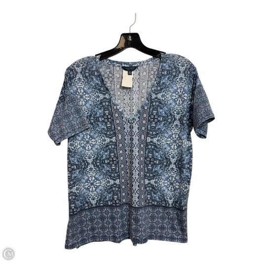 Top Short Sleeve By Lucky Brand O In Blue Grey, Size: S