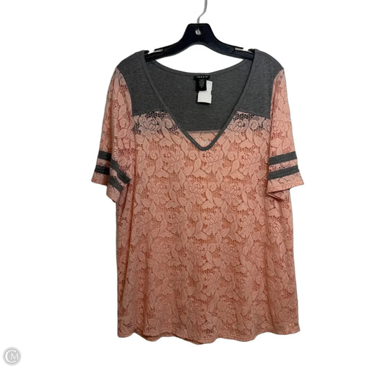 Top Short Sleeve By Torrid In Grey & Orange, Size: L