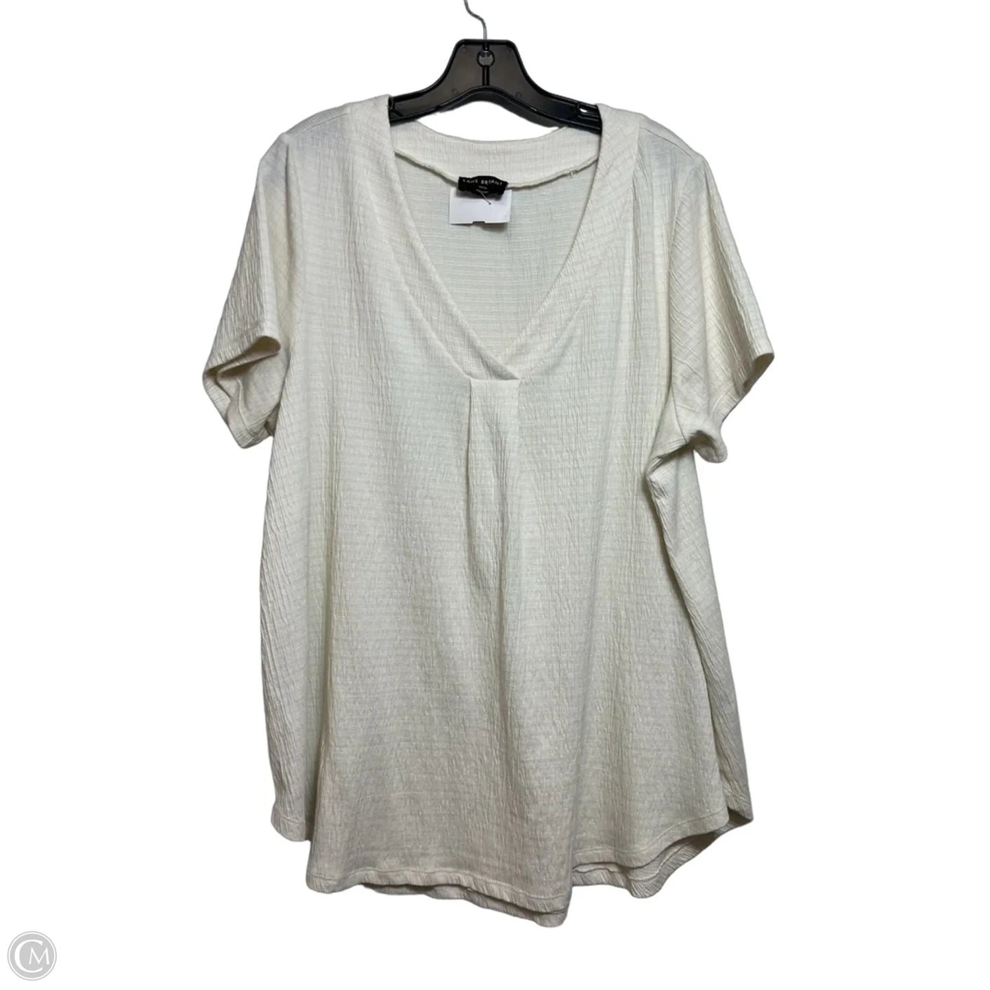 Top Short Sleeve By Lane Bryant In White, Size: 14