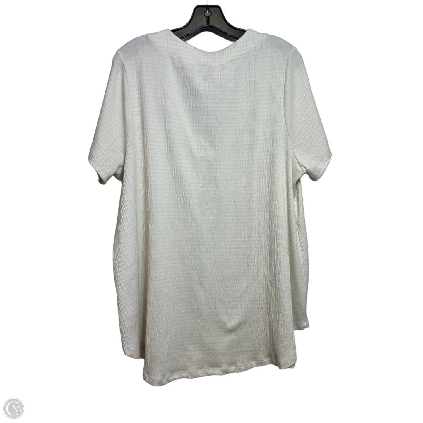 Top Short Sleeve By Lane Bryant In White, Size: 14