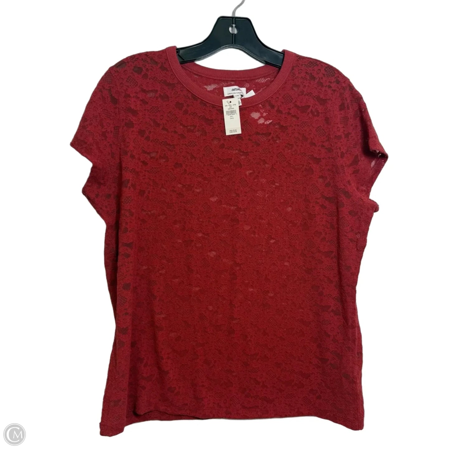 Top Short Sleeve By Aerie In Red, Size: L