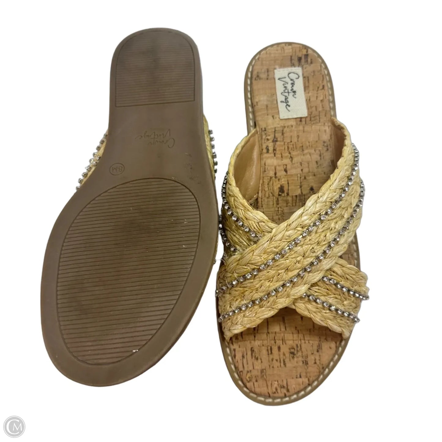 Sandals Flats By Crown Vintage In Beige, Size: 8