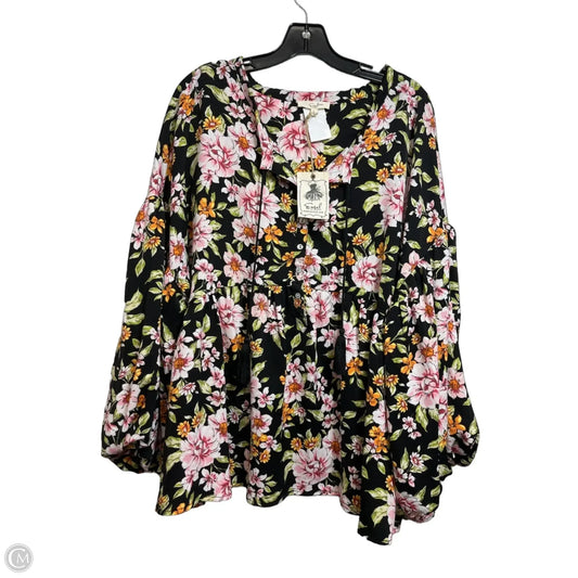 Top Long Sleeve By Easel In Floral Print, Size: L