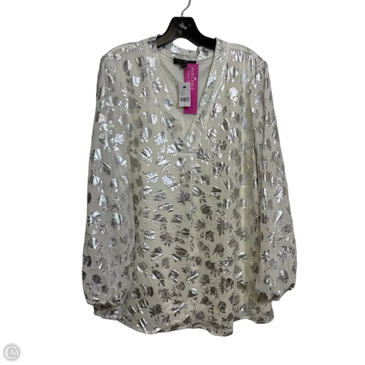 Top Long Sleeve By Lane Bryant In White, Size: 20