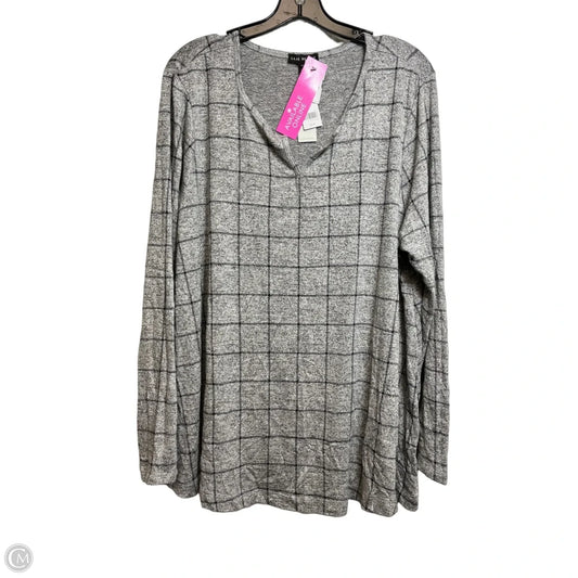 Top Long Sleeve By Lane Bryant In Grey, Size: 18
