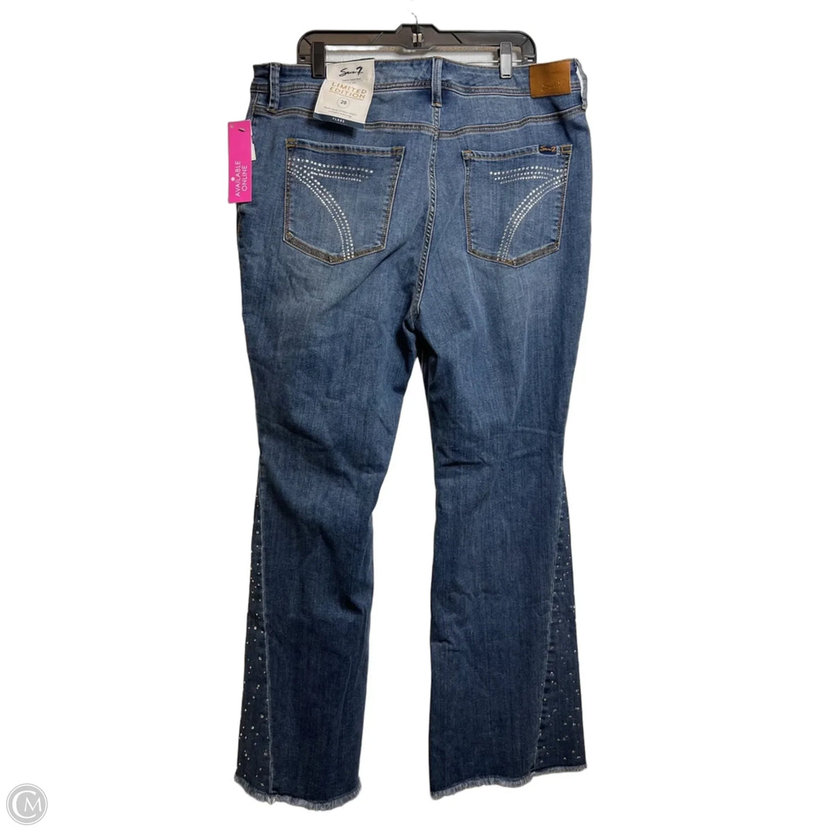 Jeans Boot Cut By Seven 7 In Blue Denim, Size: 20