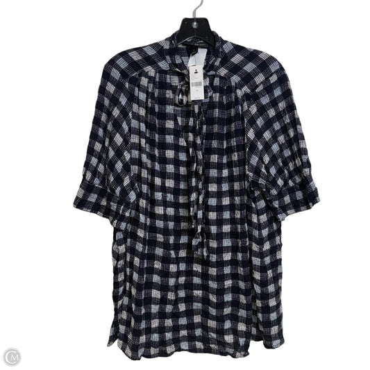 Top Long Sleeve By Lane Bryant In Blue & White, Size: 20