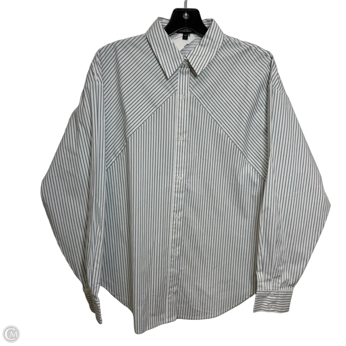 Top Long Sleeve By Express In Grey & White, Size: S